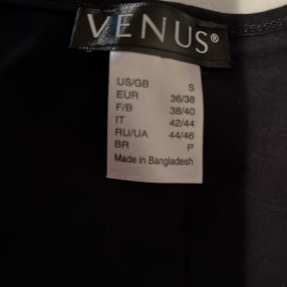 Venus size small classic black V-Neck midi tee shirt dress 3/4 sleeves versatile - Picture 11 of 13